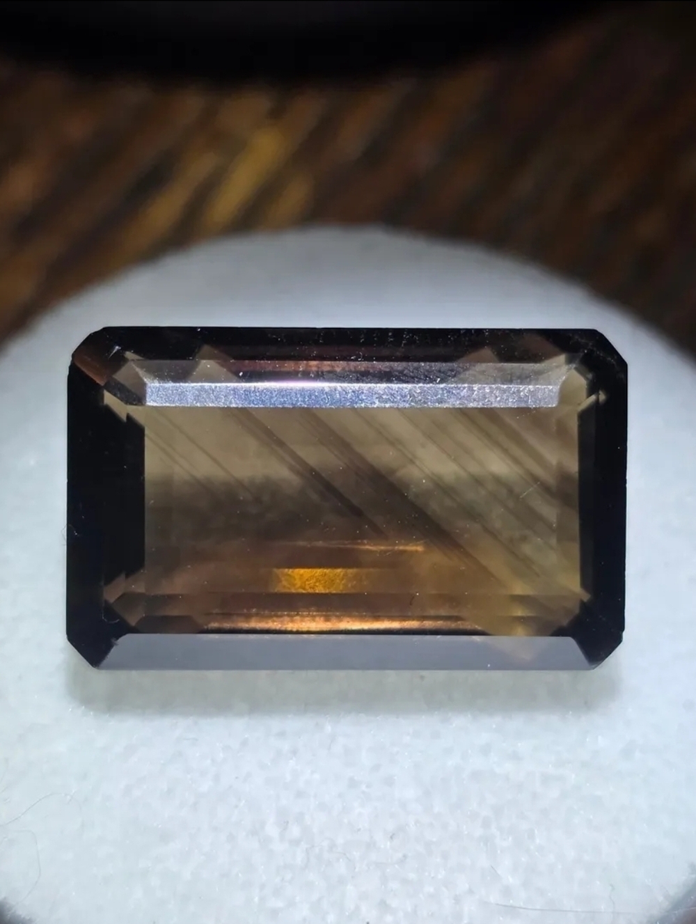 Sold: Genuine Smoky Quartz 31ct Emerald Cut Rare Phantom Growth Lines Statement